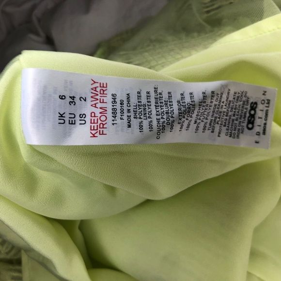 Asos Edition Women's Yellow Textured Mesh Mini Skirt Size 2 NWT - Picture 7 of 14